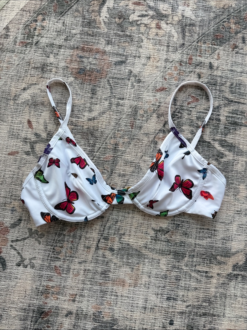 bikini top with butterfly print